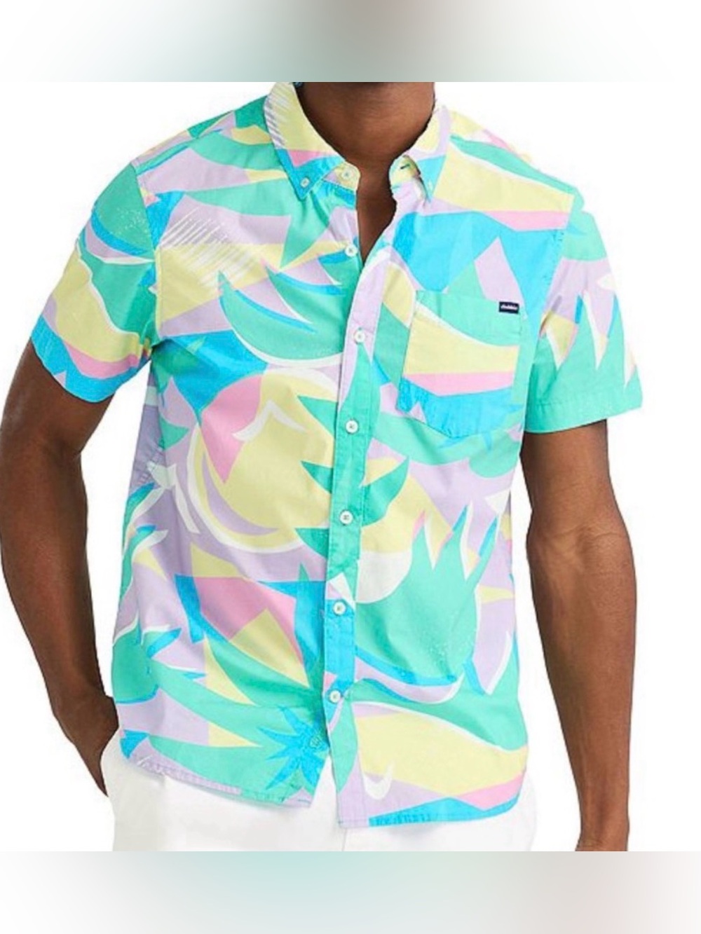 Chubbies “The Surfside” Friday Shirt Mens Med Short Sleeve Button-Up Multi Color